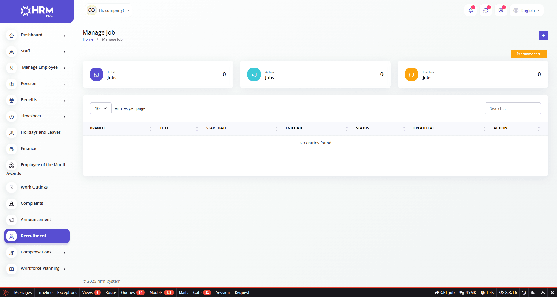 HRM – Human Resource Manager System - Screenshot 1