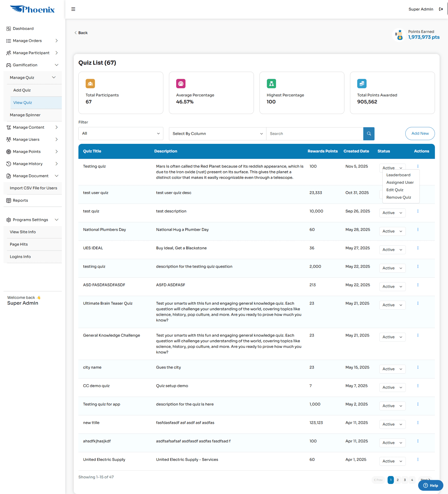 Phoenix Rewards – Loyalty Dashboard with Rewards & Gamification - Screenshot 1